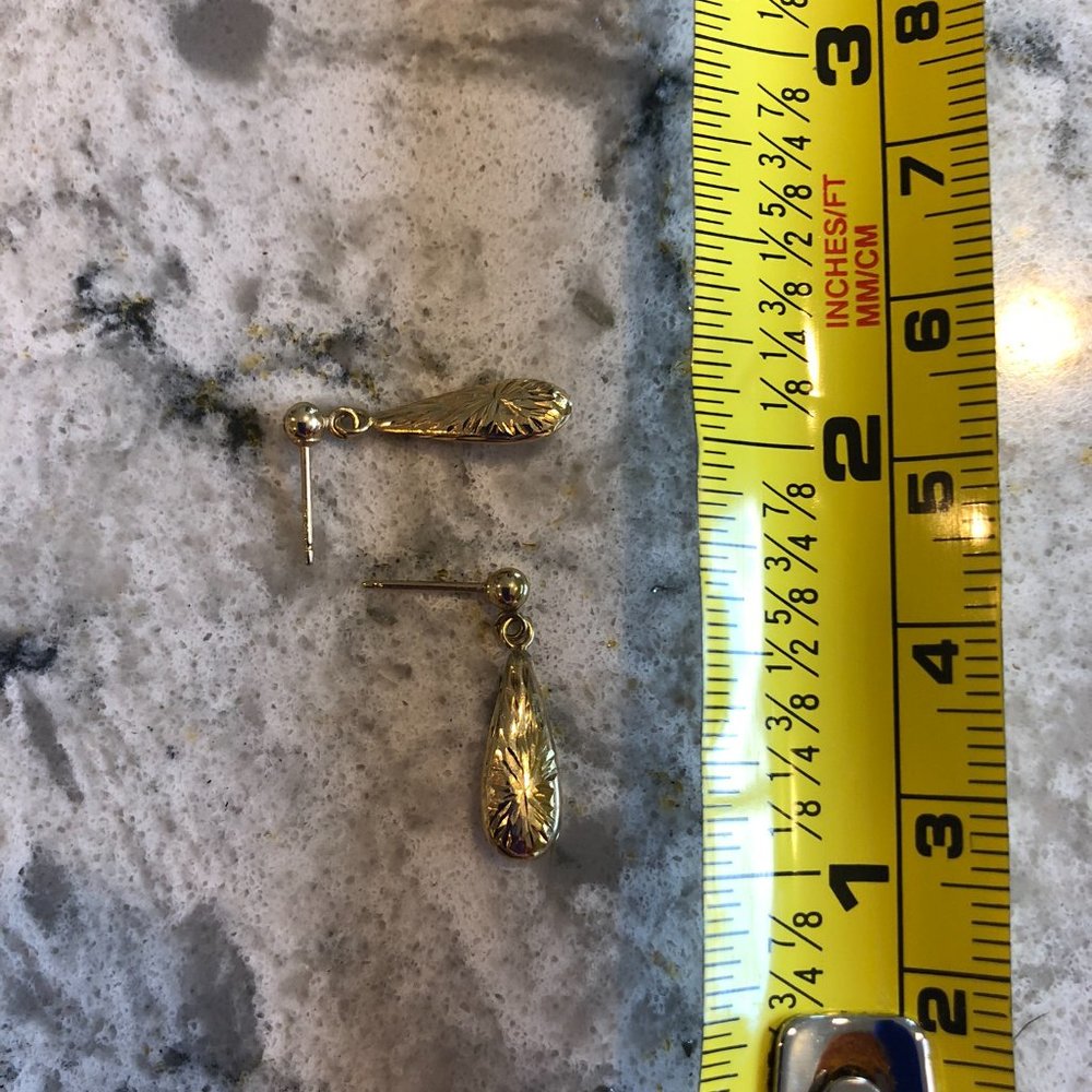 14 karat yellow gold dangling earrings - Picture 2 of 6
